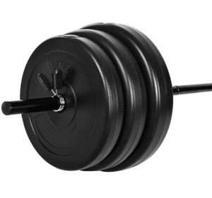 Sztanga Gryf z Obciążeniem 45kg (100lb) Winyl Hantle Siłownia Domowa 5FT