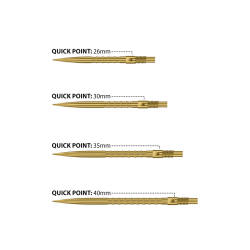 Wymienne groty do darta Harrows Quick Point Heavy Metal złote 30 mm
