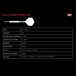 Lotki do Darta Bull's Bear Brass 19g Steeltip