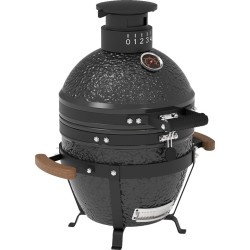 Grill kompaktowy ceramiczny węglowy Fornetto Kamado Lento Czarny 16"