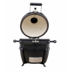 Grill kompaktowy ceramiczny węglowy Fornetto Kamado Lento Czarny 16"