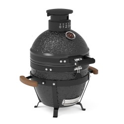 Grill kompaktowy ceramiczny węglowy Fornetto Kamado Lento Czarny 16"