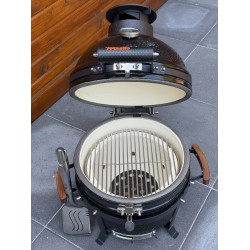 Grill kompaktowy ceramiczny węglowy Fornetto Kamado Lento Czarny 16"