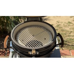 Grill kompaktowy ceramiczny węglowy Fornetto Kamado Lento Czarny 16"