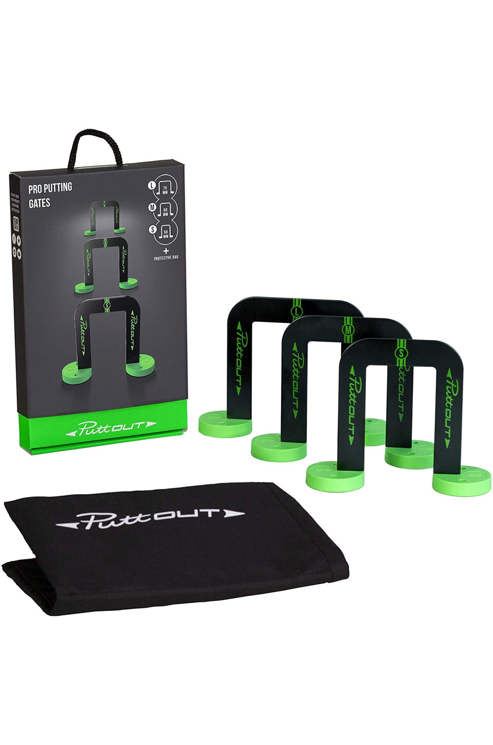 PuttOUT Pro bramki do golfa 3 rozmiary bram i etui, bramy Golf trening