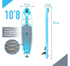 Deska SUP Exprotrek E-s-1, niebieska, 10,8ft, 327 x 77 x 16 cm