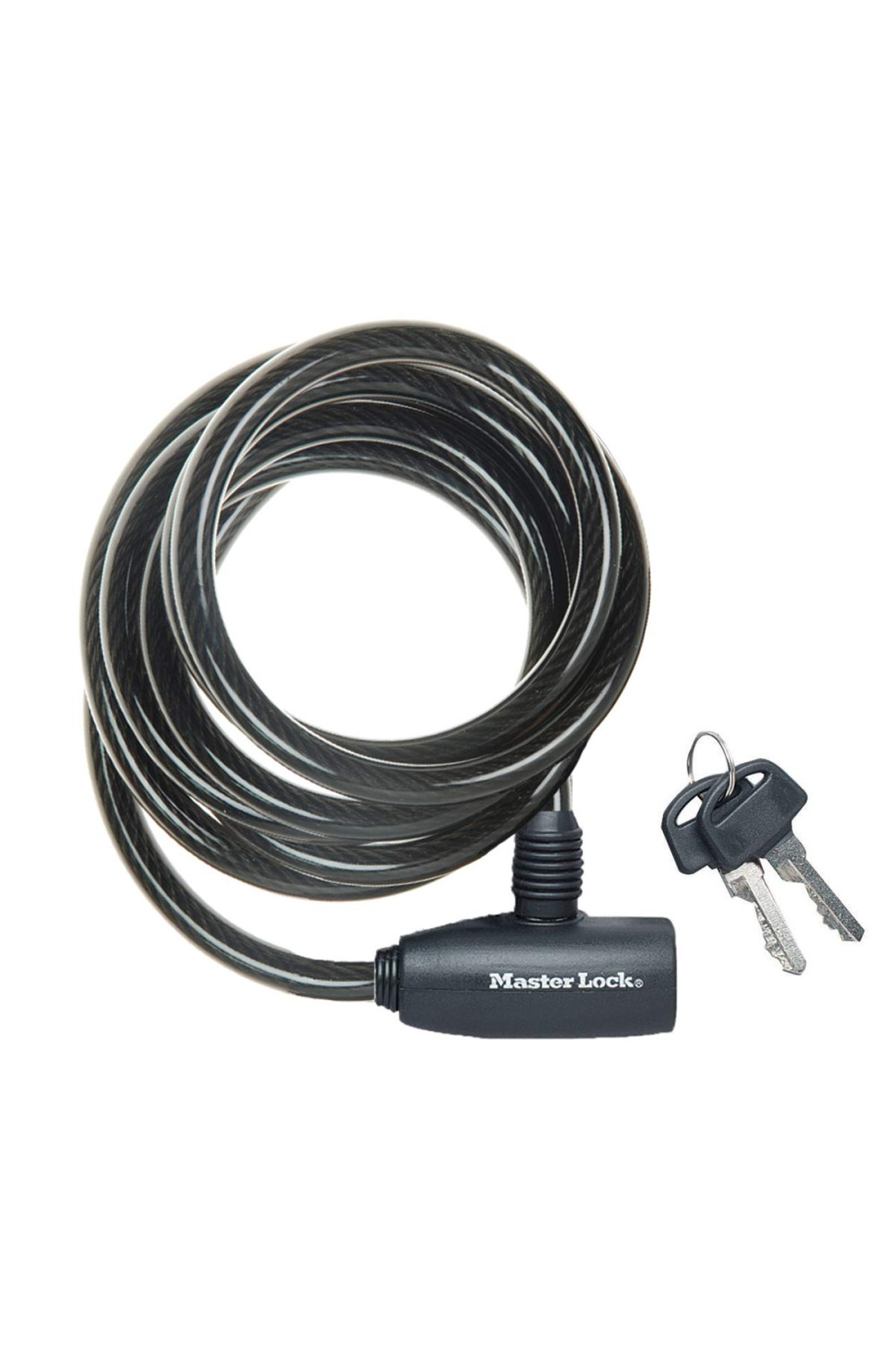 Master Lock Kabel blokujący rower z kluczem, kabel pozwijany 1,8 m