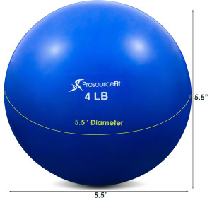 ProsourceFit Piłka treningowa z obciążeniem 1,8  kg, niebieska