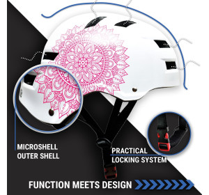 Skullcap Kask rowerowy, skatebordowy, biały z rysunkiem, roz. 58-61cm
