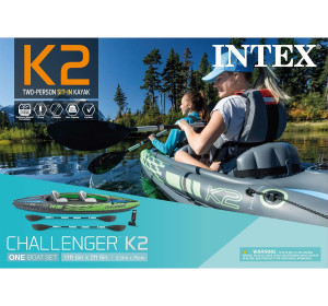 INTEX kajak Challenger K2 68306 dwuosobowy dmuchany + łatka Opis!