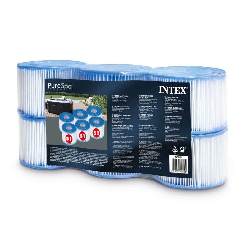 Filtr wkład INTEX 29011 wymienny do pompy Spa S1 6 szt
