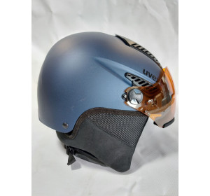 Uvex HLMT 600 visor - dla mężczyzn i kobiet - indywidualne dopasowanie - mit Visier -niebieski mat- 59-61 cm