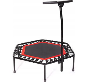 SportPlus SP-T-110 trampolina osobowa fitness do domu, składana, z drążkiem