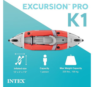 Kajak Intex EXCURSION PRO K1 305 cm 1 miejsca 180 kg 3 warstwy