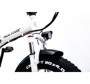 Rower elektryczny składany Italia Power Fatbike biały  FAT 20" 250W