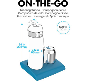 ION8 Butelka na Wodę ze Stali, 600 ml/20 oz, Szczelna, Łatwe Otwieranie
