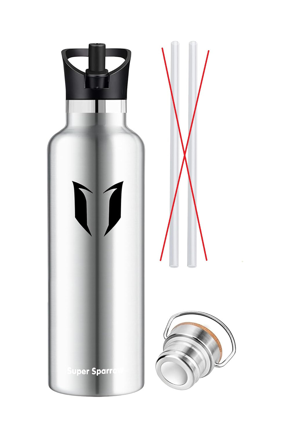 Super Sparrow Butelka na wodę ze stali nierdzewnej - 500 ml - srebrna