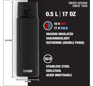 SIGG Gemstone ONE Termos butelka (0,5 l)  czarna, wolna od BPA