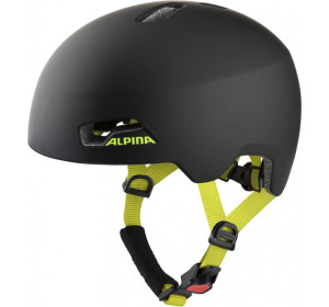 Kask rowerowy dziecięcy Alpina hackney 51-56 cm czarny / żółty neon, matt