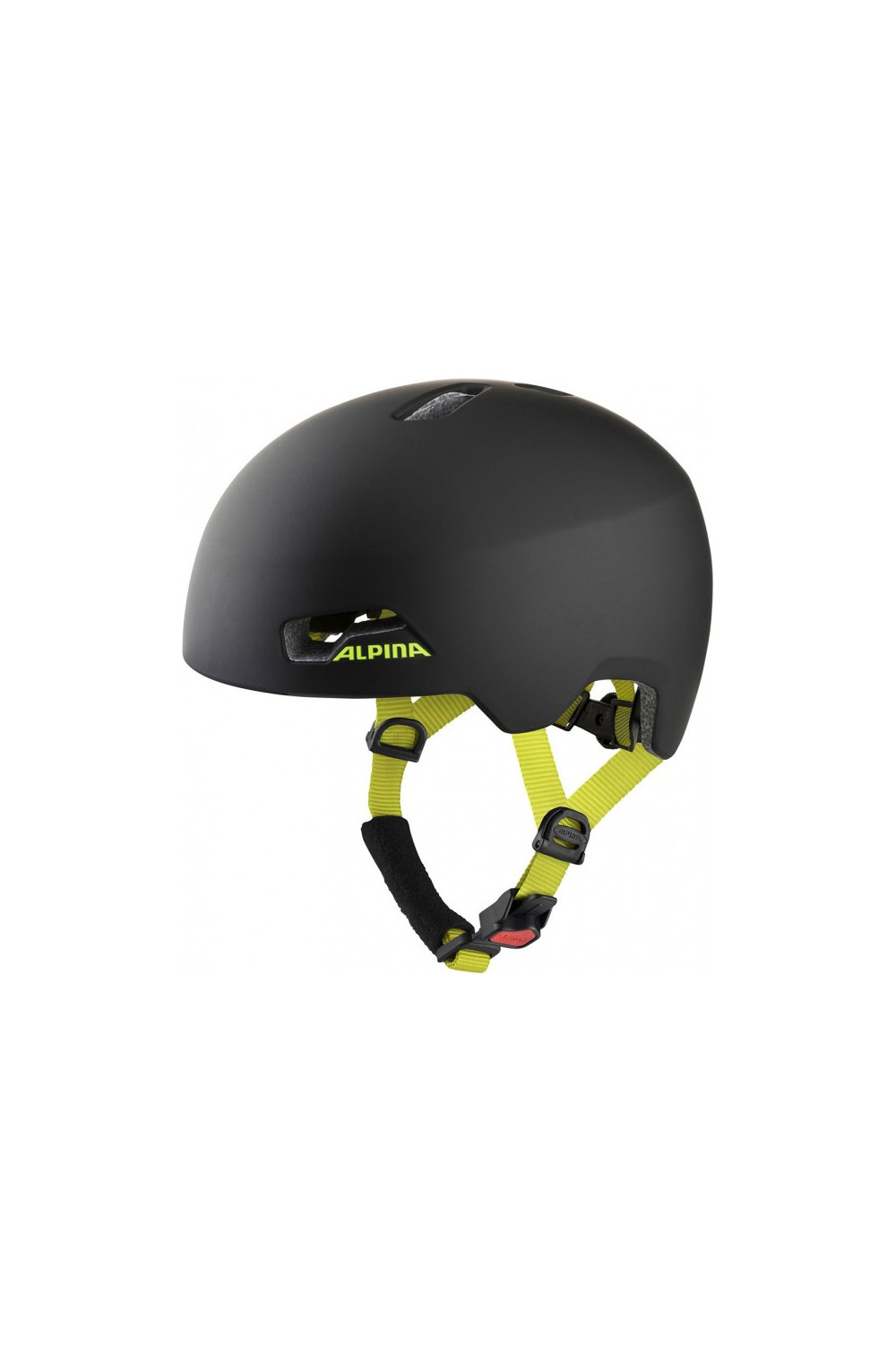 Kask rowerowy dziecięcy Alpina hackney 51-56 cm czarny / żółty neon, matt