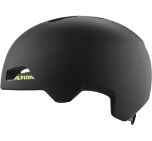 Kask rowerowy dziecięcy Alpina hackney 51-56 cm czarny / żółty neon, matt