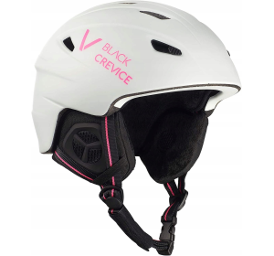 Kask narciarski XS 51-53cm biały z różowymi dodatkami  BLACK CREVICE