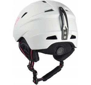 Kask narciarski XS 51-53cm biały z różowymi dodatkami  BLACK CREVICE