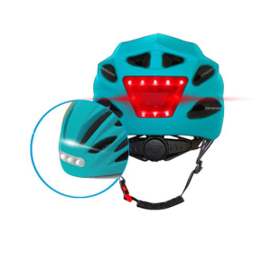 Kask rowerowy z diodami LED z przodu i z tyłu do roweru BEEPER r. L