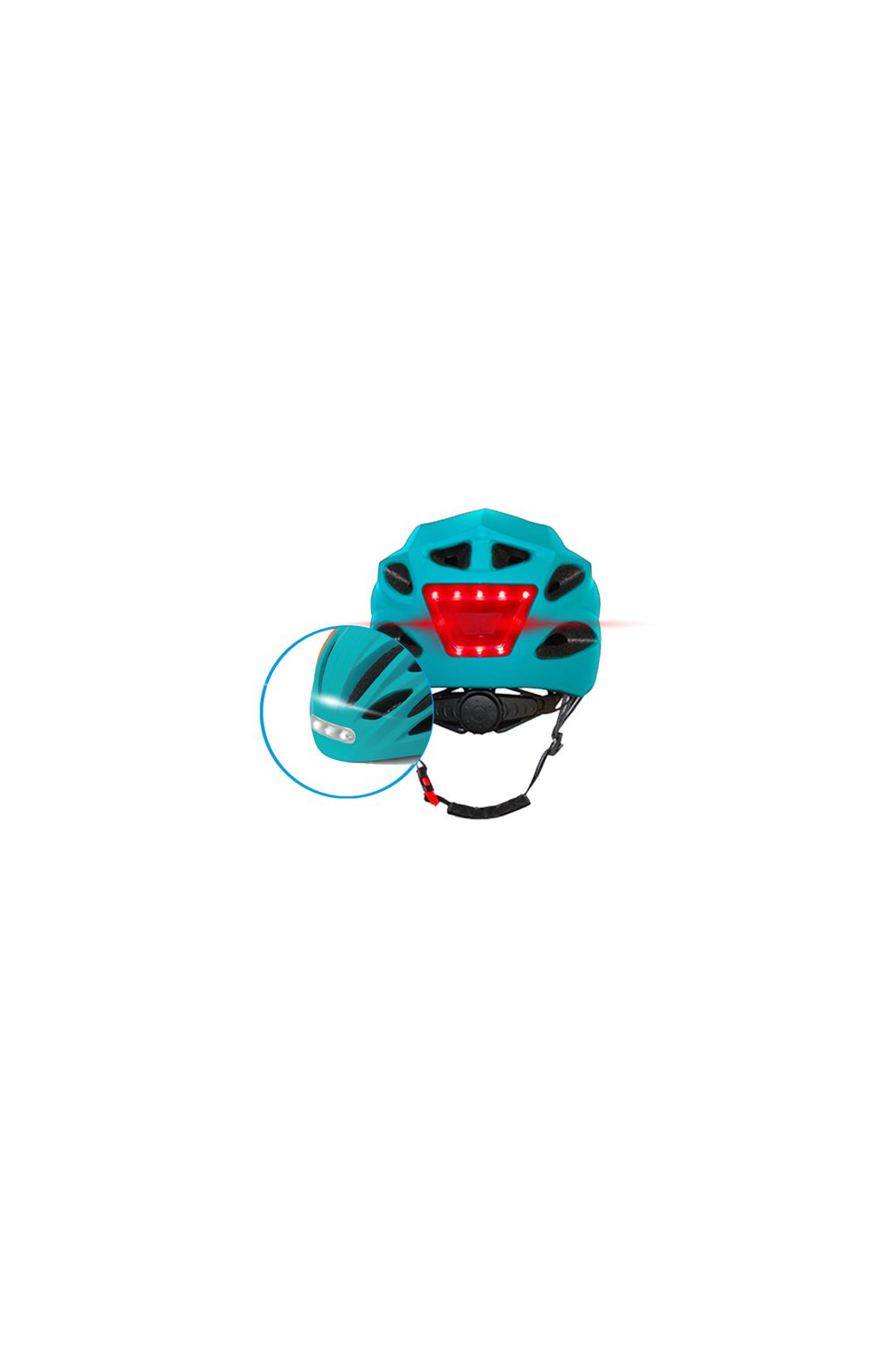 Kask rowerowy z diodami LED z przodu i z tyłu do roweru BEEPER r. L