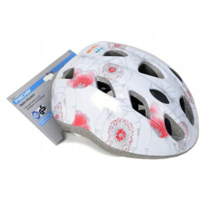 Kask rowerowy Fischer S/M 54-58 City Poppy biały w kwiatki