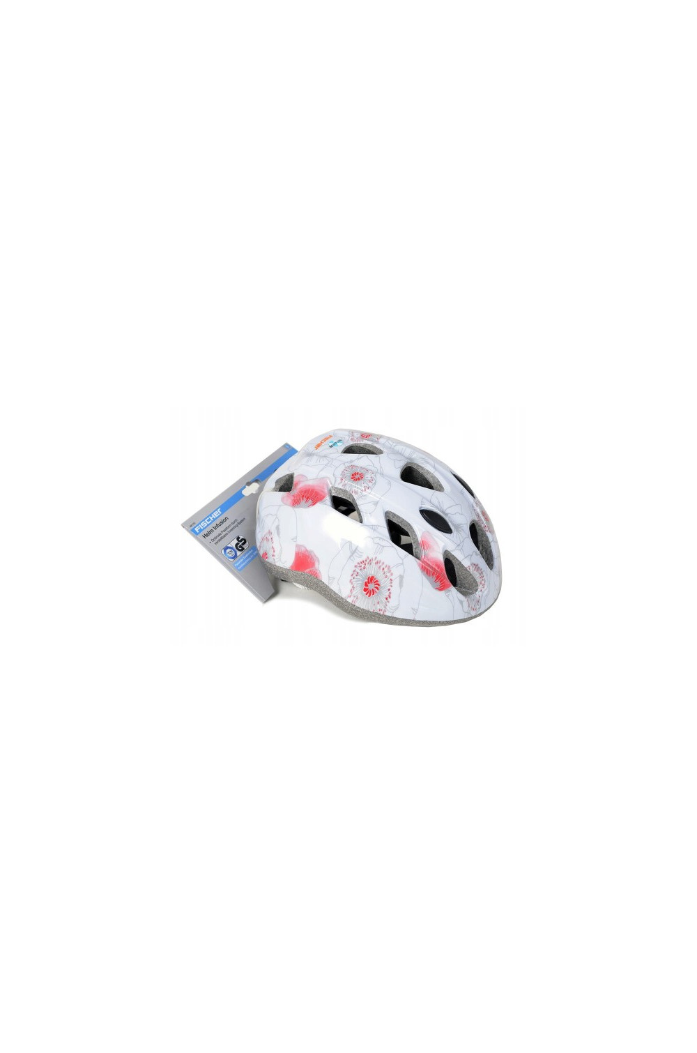 Kask rowerowy Fischer S/M 54-58 City Poppy biały w kwiatki