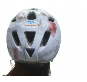 Kask rowerowy Fischer S/M 54-58 City Poppy biały w kwiatki