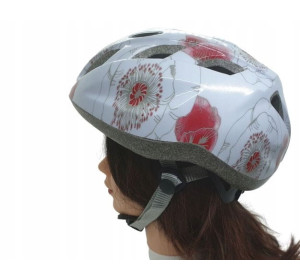 Kask rowerowy Fischer S/M 54-58 City Poppy biały w kwiatki