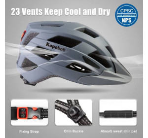Kask rowerowy KOPOBOB  JL-018 szary  M 55-58 cm