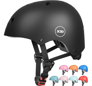 Kask rowerowy lub na rolki, dziecięcy XJD czarny M 54-59cm