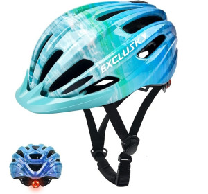 Kask rowerowy dziecięcy Exclusky niebieska fala roz. 50-57cm