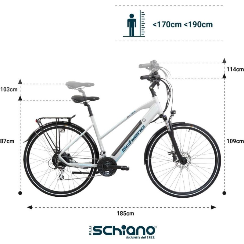 Rower elektryczny trekking wspomagany pedałami Schiano E-Wave 28