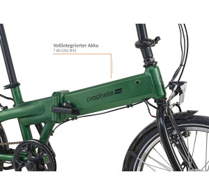 Prophete rower składany elektryczny URBANICER 22.ESU.10 City E-Bike 20" zielony mat