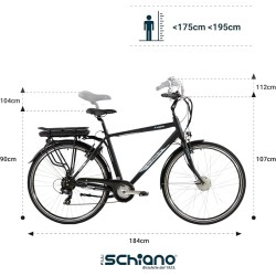 Rower elektryczny trekingowy F.lli Schiano E-Moon 28", 36V 13Ah Czarny