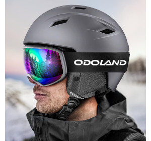 Kask narciarski Odoland z goglami szary roz. M