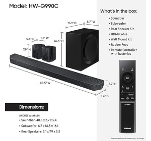 Soundbar z bezprzewodowym subwooferem Samsung Q995D