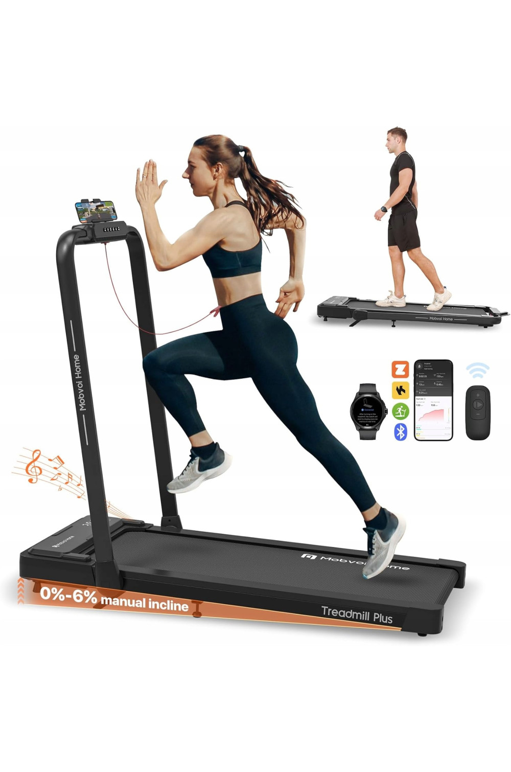 Bieżnia elektryczna Mobvoi Home T4225 Plus Incline 120 kg 2,5 KM 12km/h