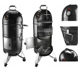 Fornetto Razzo Pro Black 2w1 - Grill Węglowy i Wędzarka