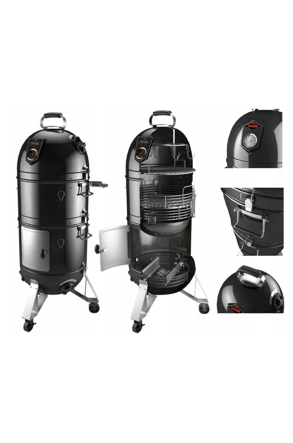 Fornetto Razzo Pro Black 2w1 - Grill Węglowy i Wędzarka